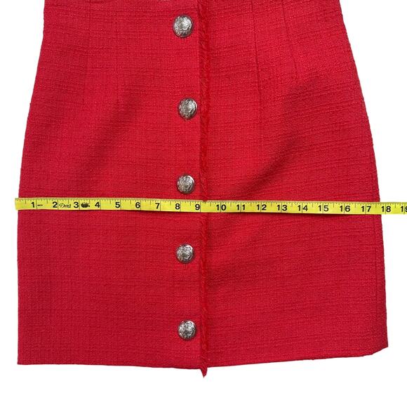 VERONICA BEARD Melia Tweed Orange Mini Skirt - Picture 6 of 8